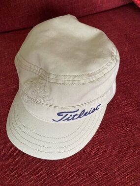 2/$30 Women’s Titleist Beige Cap with Blue Embroidered Logo Plaid Inside
